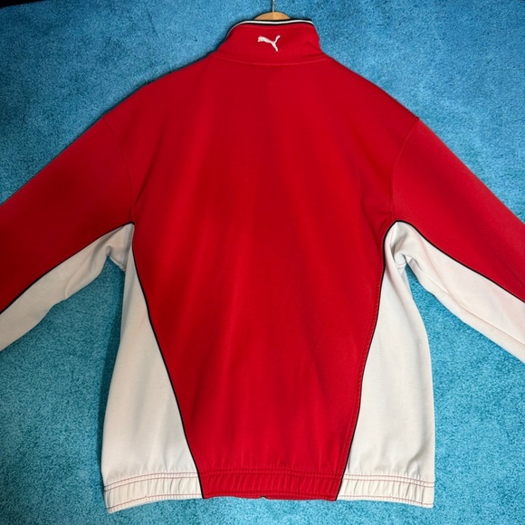 Vintage Puma Valley United Soccer Club Jacket Men’s L Red White Zip Up Training - Picture 7 of 14